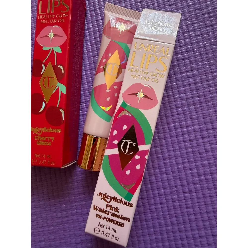 New 2 Charlotte Tilbury Unreal Lips Healthy Glow Nectar Oil lip gloss oil
